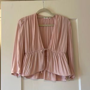 Aritzia (Wilfred) Light Pink Blouse with Front Tie. Size S. NWT!!